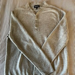 Mens Light Gray Bonobos Sweater Henley XL